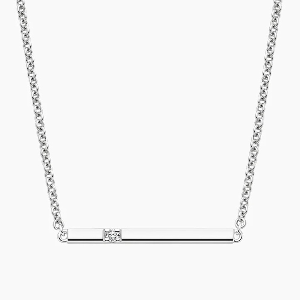 NEW Brilliant Earth Diamond Bar Pendant in Silver